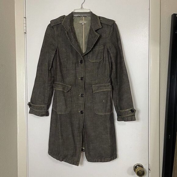 See By Chloe vintage denim button down trench coat jacket Y2K style size US 8 - Picture 1 of 11